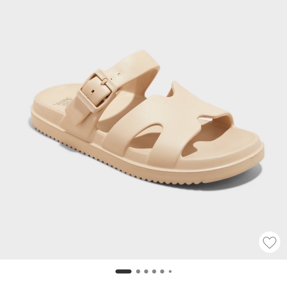 Wild Fable Black Footbed Sandals with Buckle Detail